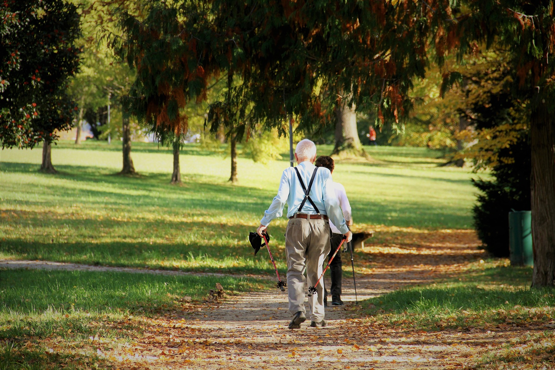 walking around park