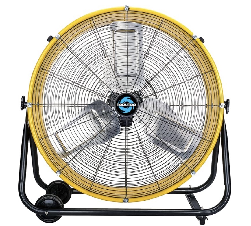 Tornado - 24 Inch High Velocity Heavy Duty Tilt Metal Drum Fan